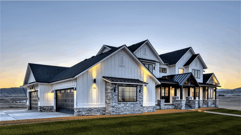Board-and-Batten Siding Matte Black Trim

