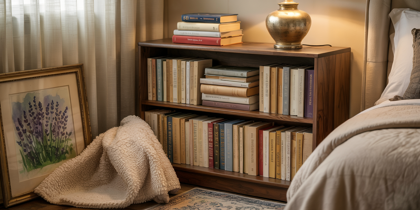 Bookshelf by the Bed