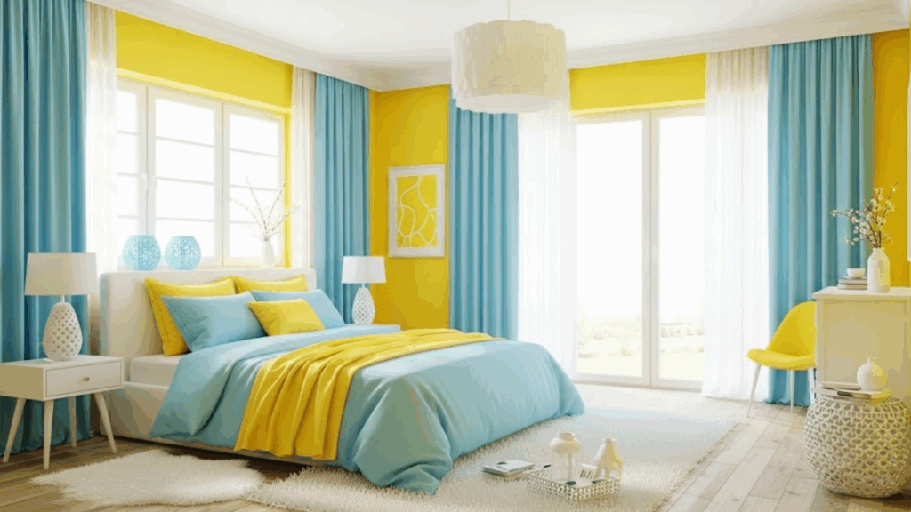 Bright Yellow and Light Blue