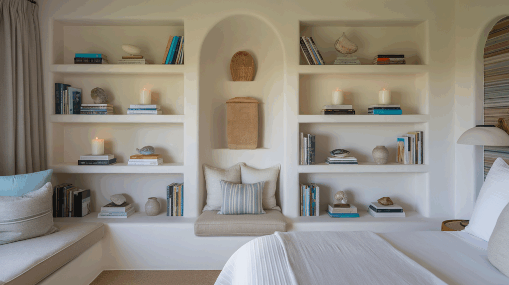 Built-In Shelves with Beach Reads