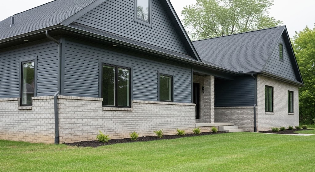 Charcoal Gray Vinyl with Light Gray Brick