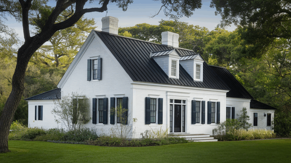 Classic White House with Black Roof
