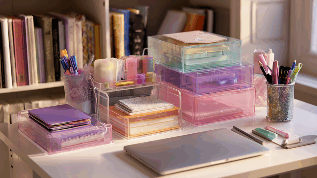 Clear or Pastel Desk Organizers