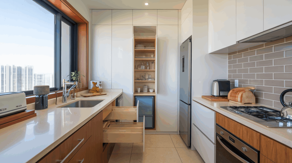 Compact Yet Functional Layout kitchen condo renovation idea