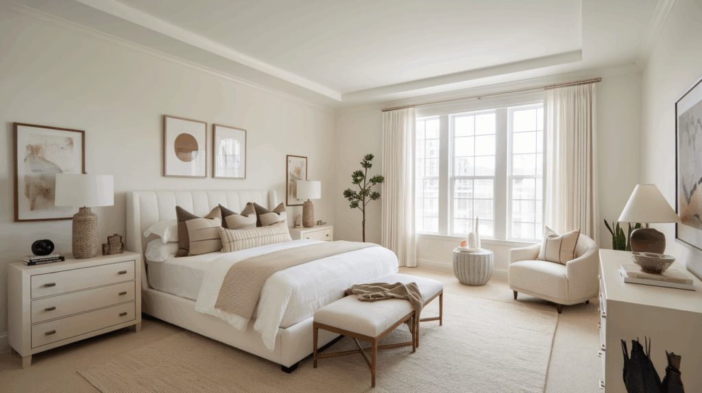 Condo Bedroom Renovation Ideas Neutral Tones with Bold Accents