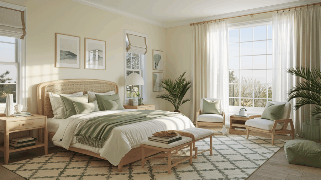 Cream Walls and Soft Green Accents