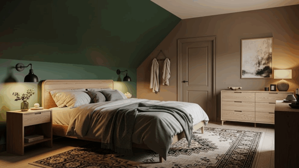 Deep Forest Green and Warm Taupe