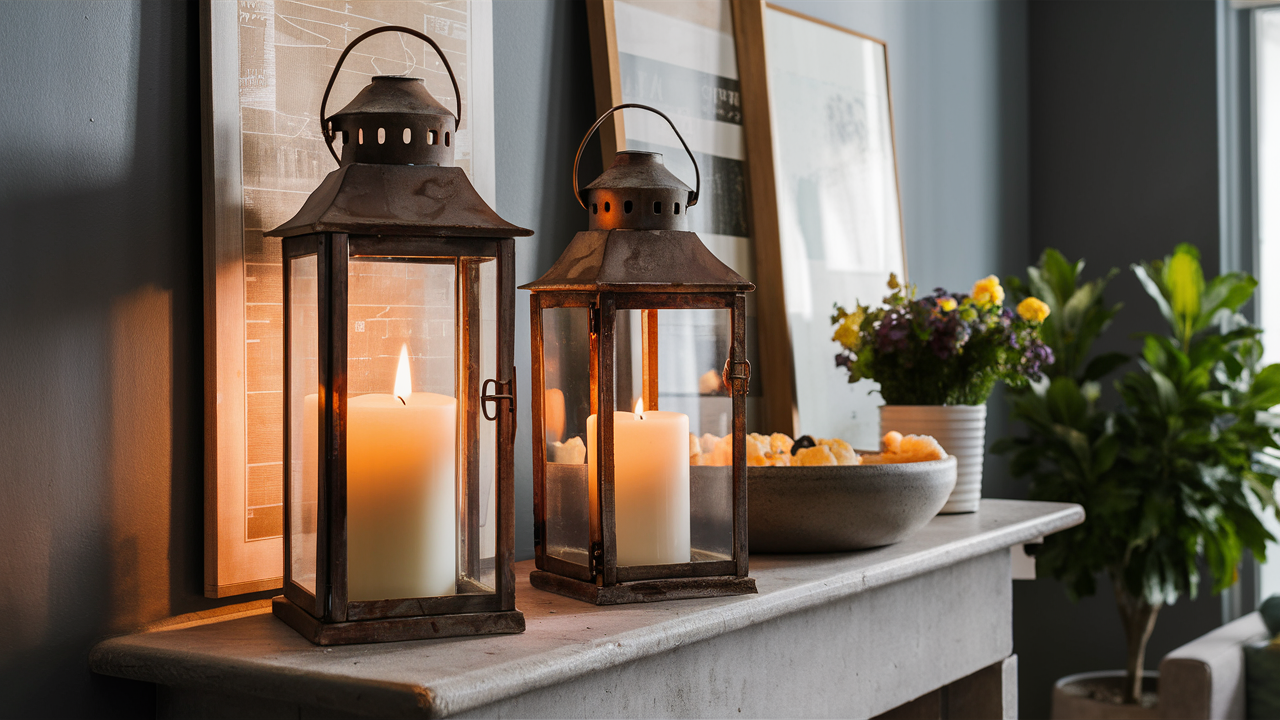 Display Lanterns with Candles