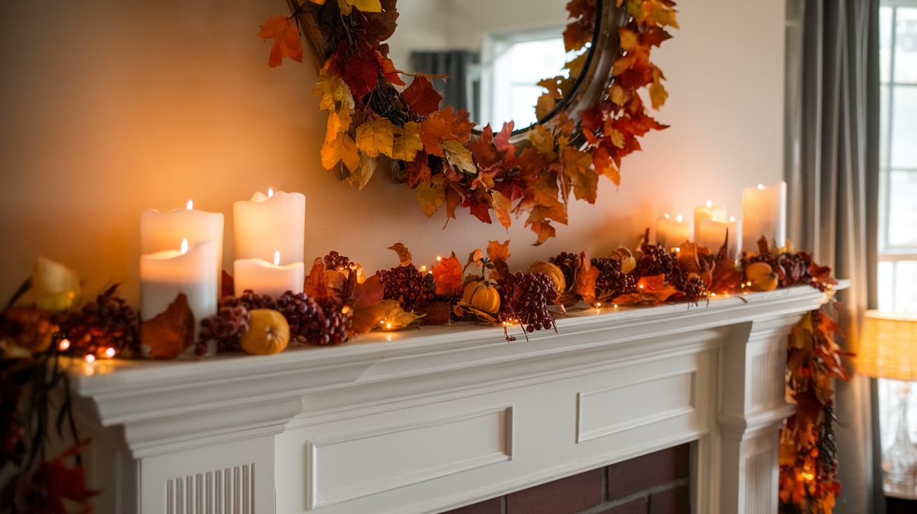 Drape Garland Over the Mantel