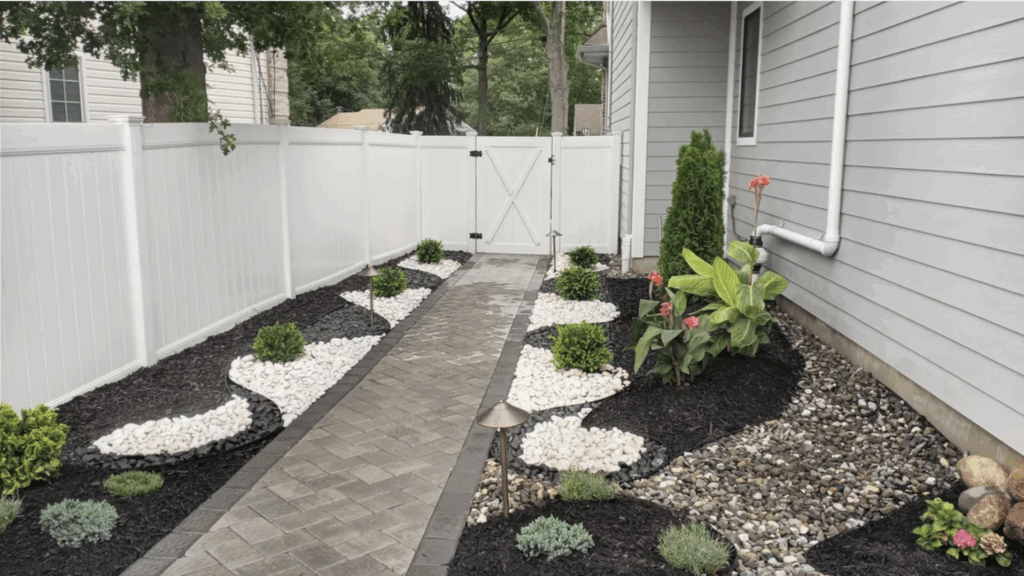 Edging in a White Rock Garden
