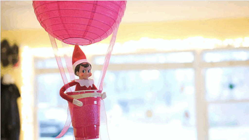 Elf Floating in a Hot Air Balloon