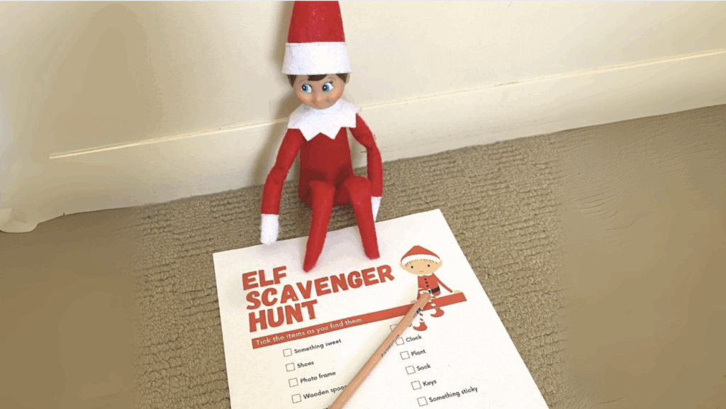 Elf Leading a Mini Scavenger Hunt
