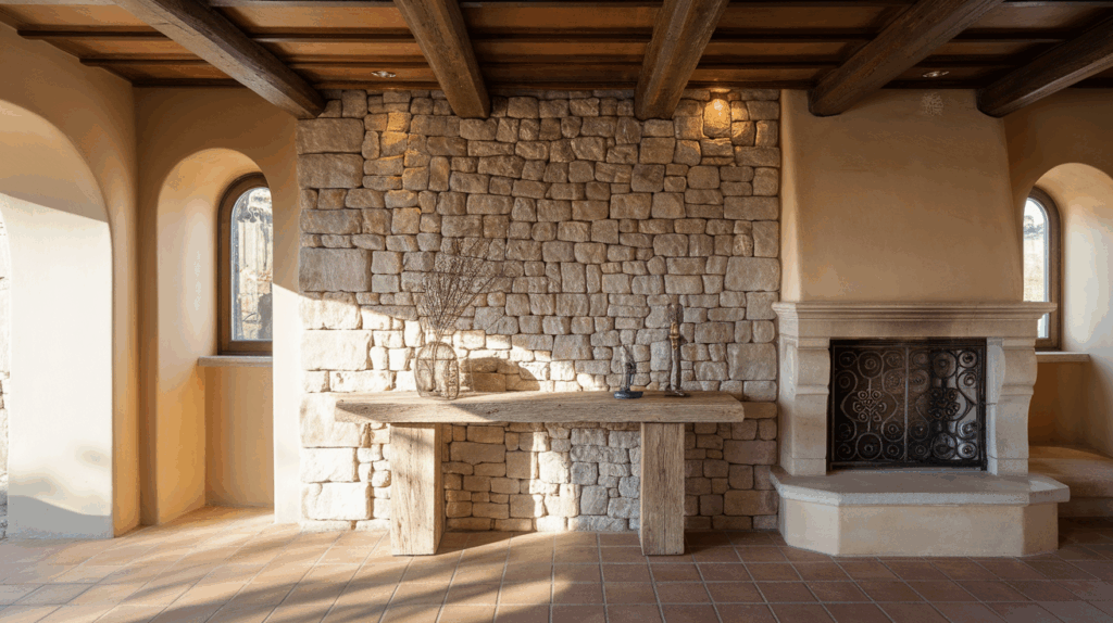 Exposed Stone Accent Walls