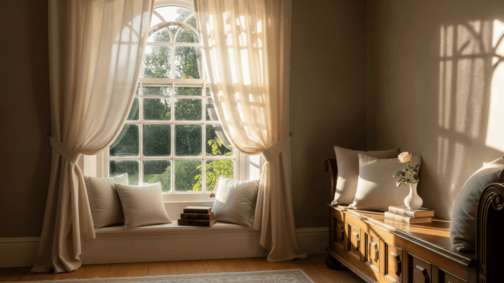 Floor-to-Ceiling Linen Curtains
