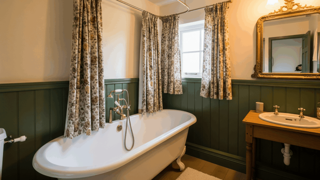 Forest Green Paneling with Vintage Fixtures