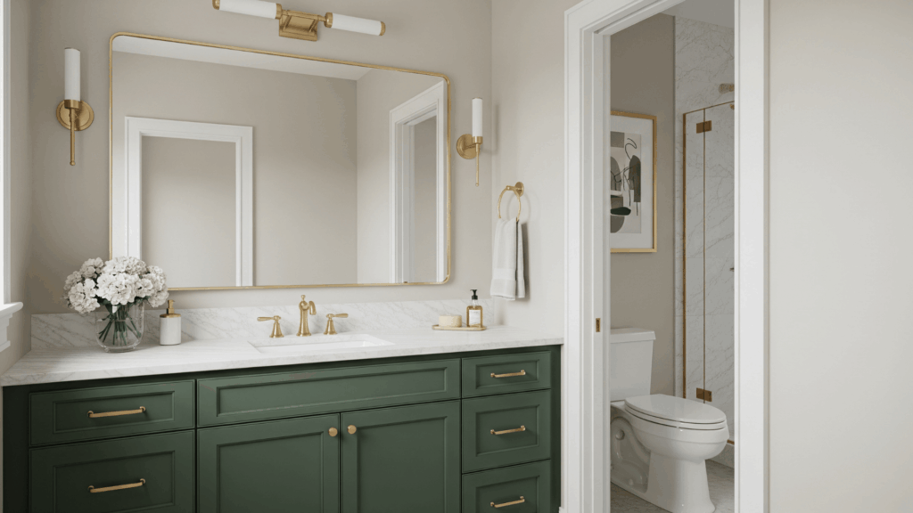 Forest Green Vanity Cabinets