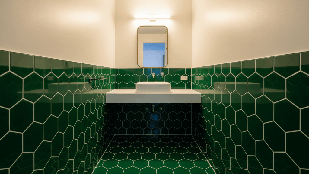 Glossy Green Hex Tiles
