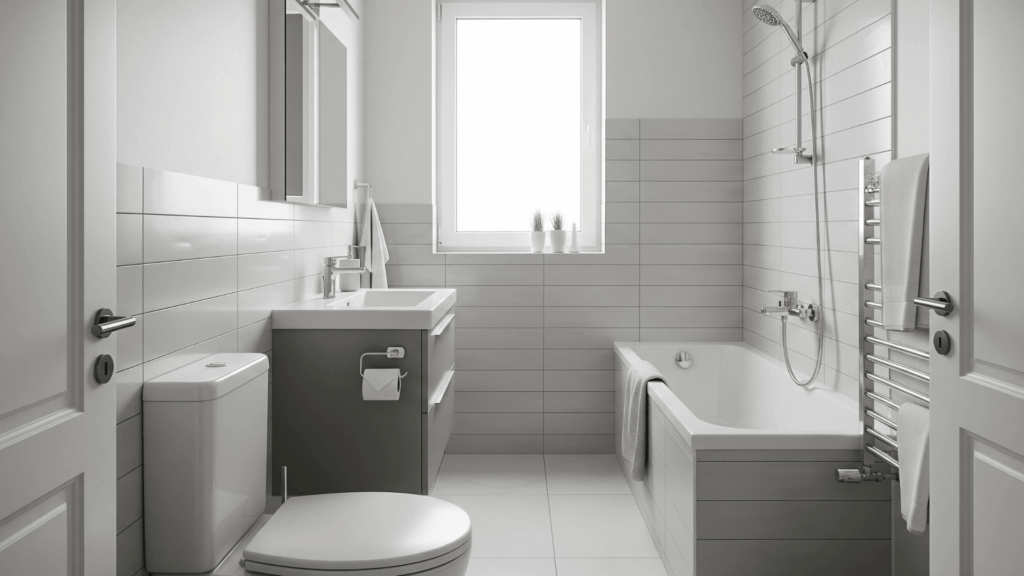Horizontal Tiles in Small Bathrooms
