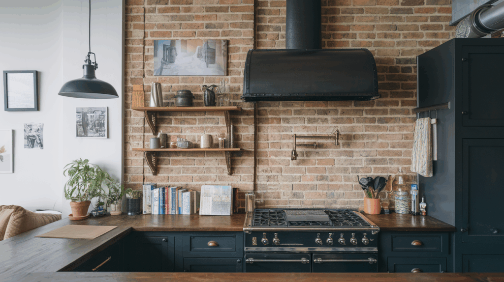 Industrial Look with Stainless Steel or Black Metal
