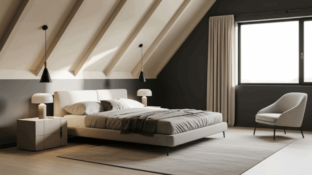 Light Beige and Charcoal Gray