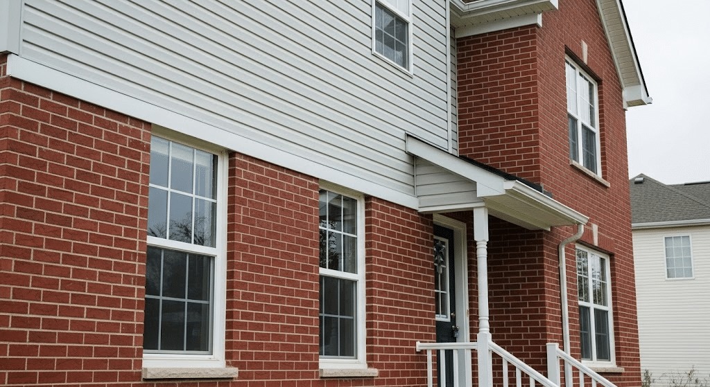 Light Gray Vinyl with Red Brick