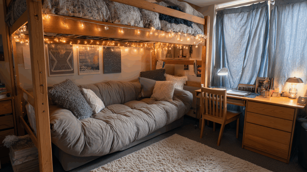 Loft the Bed for Lounge Space Below