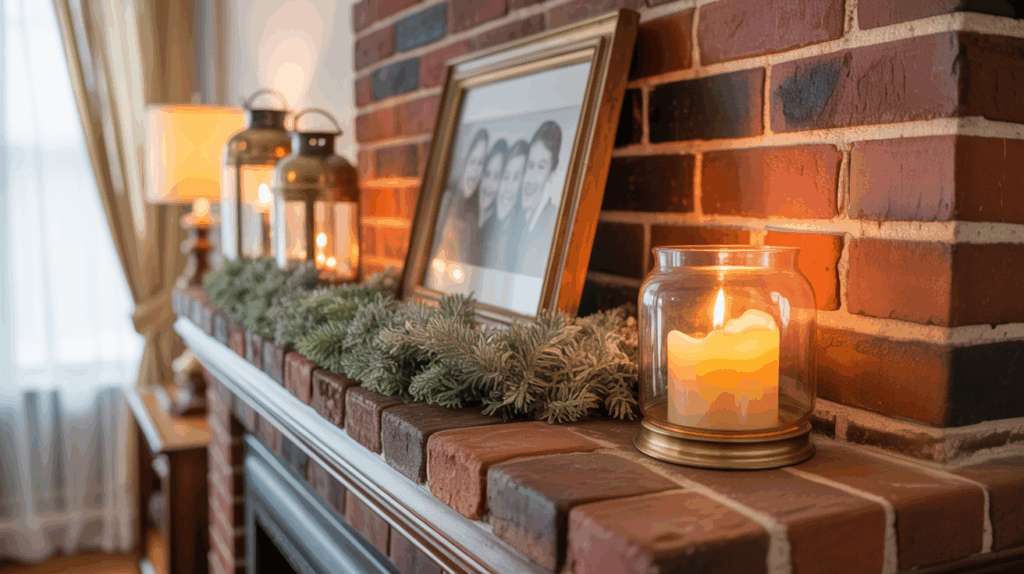 Mantel with Greenery
