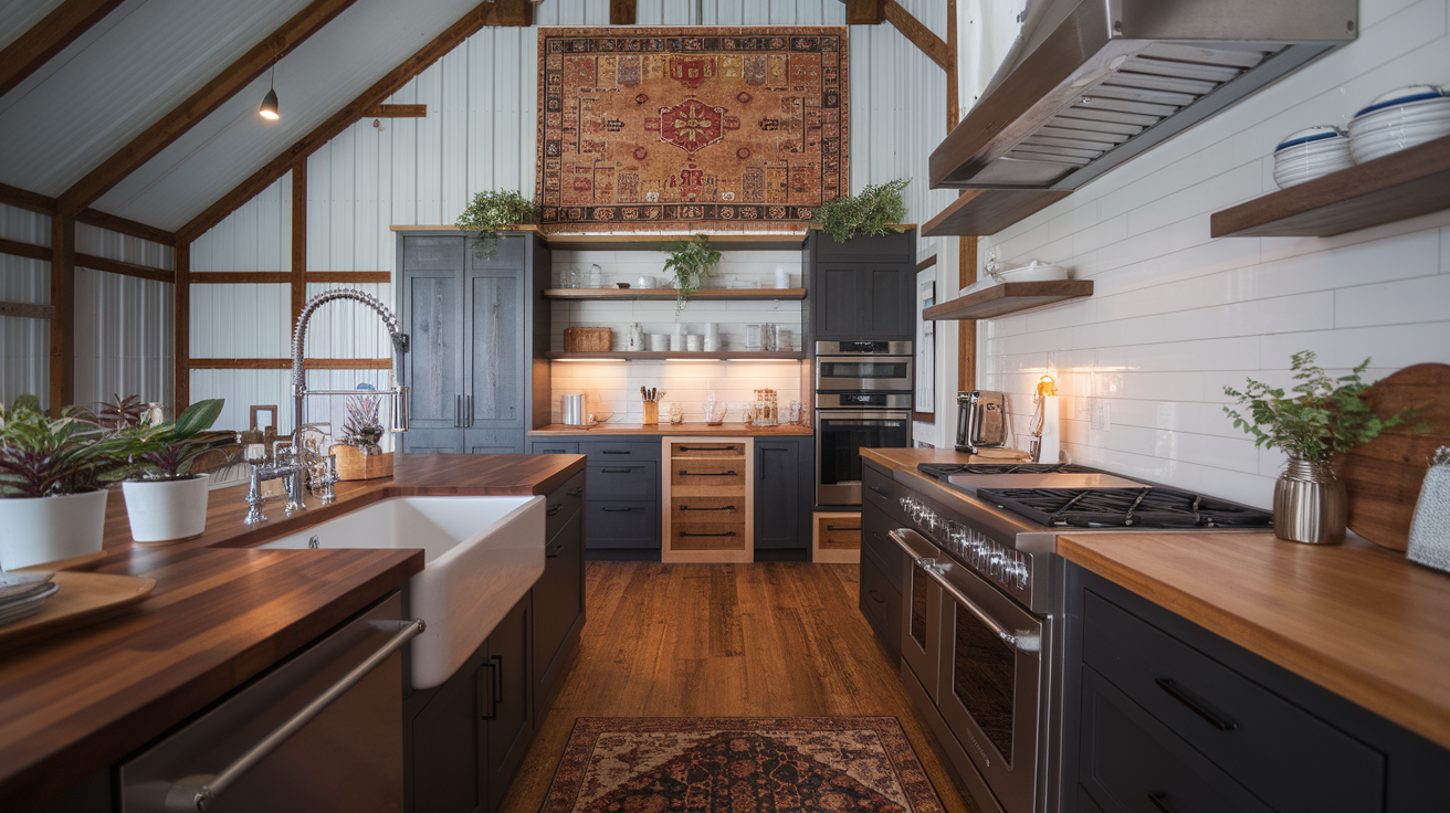 Modern Kitchen with Barn Details