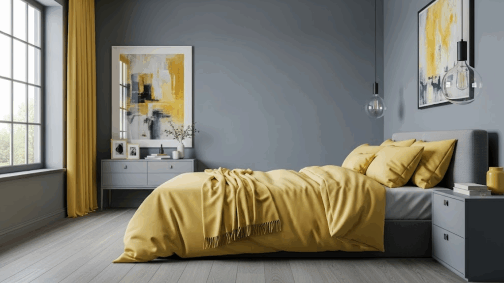 Muted Yellow and Slate Gray