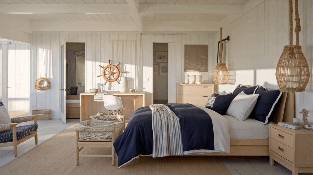 Muted Navy with Light Wood