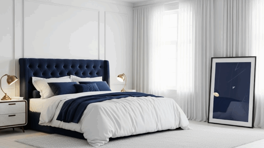 Navy Blue and Crisp White
