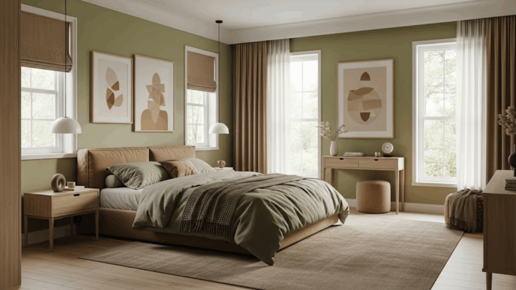 Olive Green and Tan
