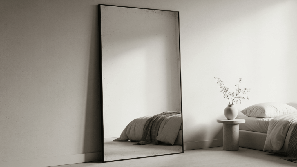 Oversized Vintage Mirrors with Clean Frames
