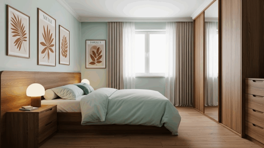 Pale Mint and Warm Brown