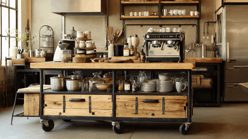 Place a Rolling Cart in the Kitchen