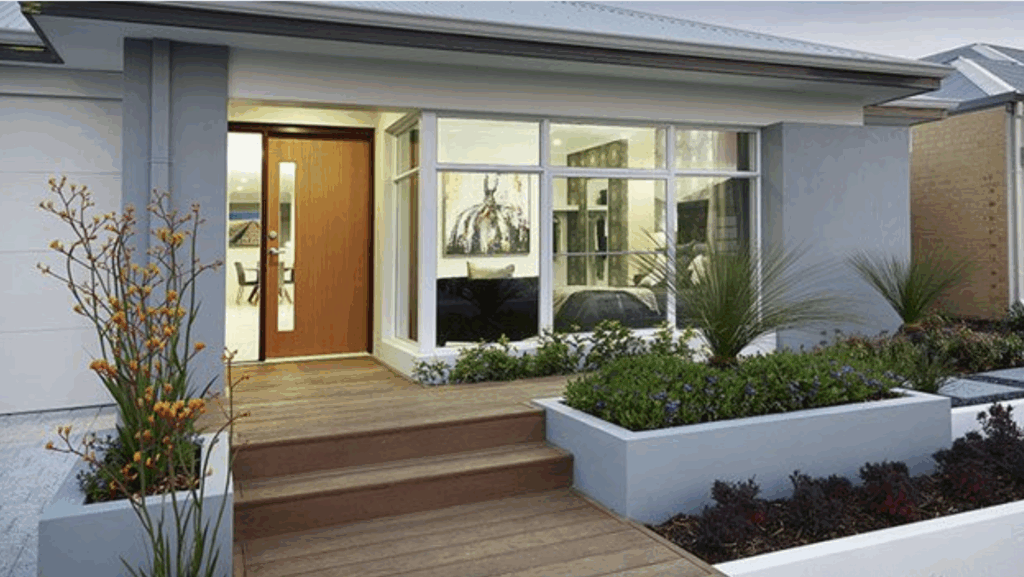 Raised Porch with Built-In Planters porch