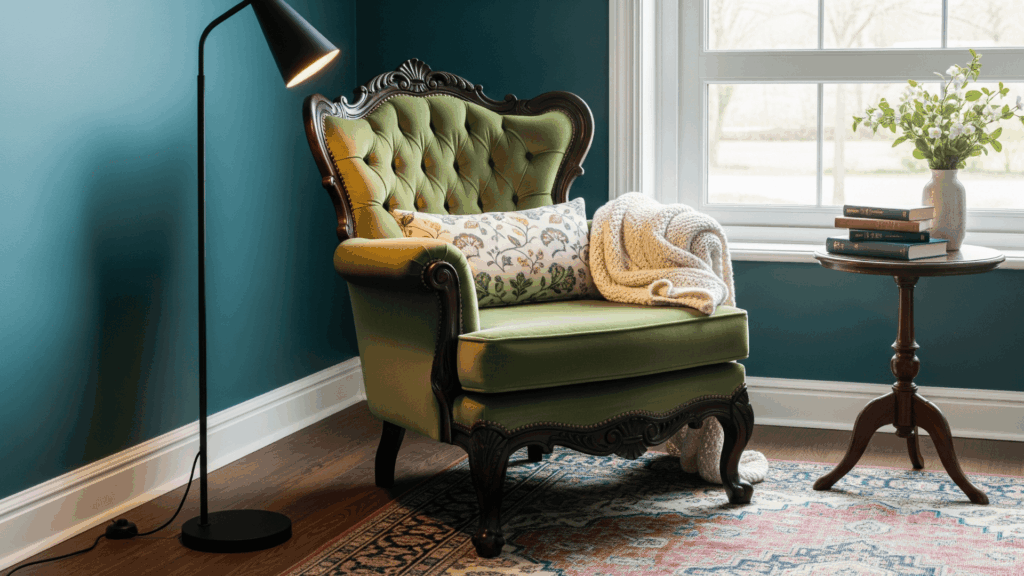 Reupholster Parlor Chairs in Bold Solids
