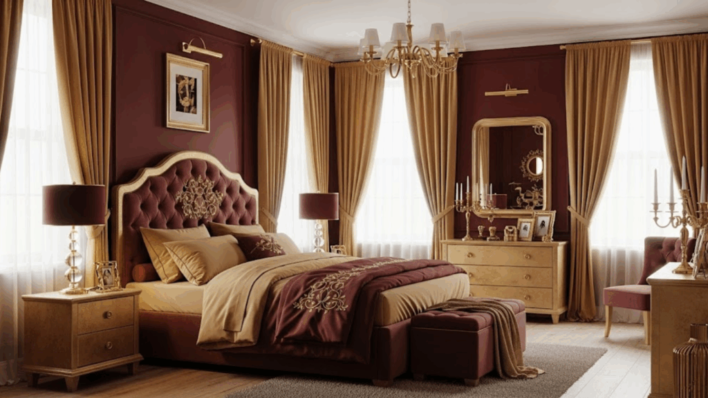 Rich Burgundy and Warm Gold