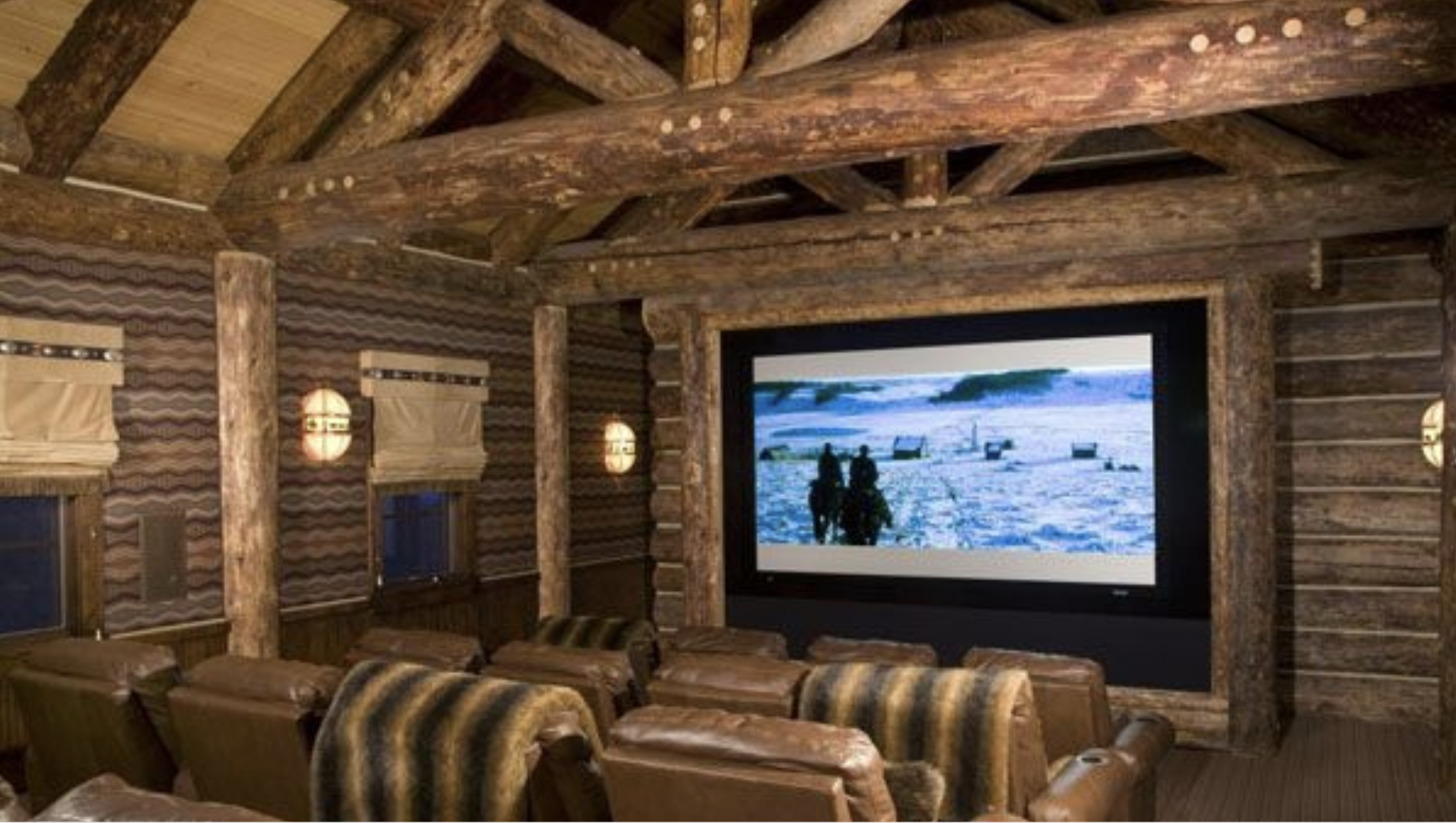 Rustic Home Theater Setup