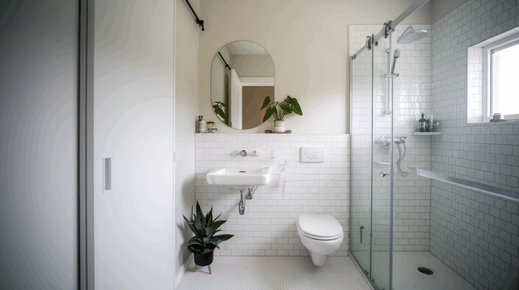 Scandinavian Bathroom with Compact Layout
