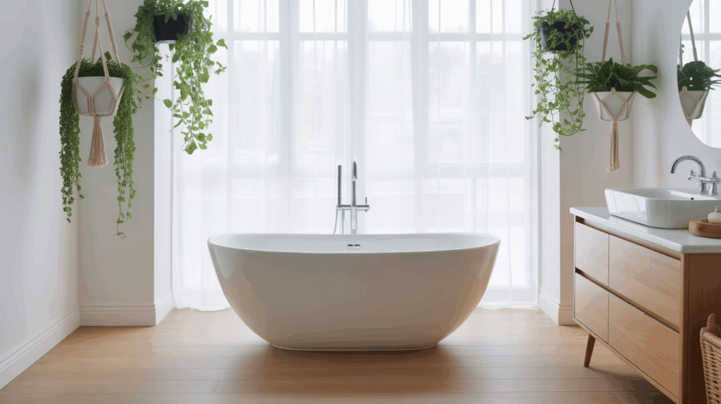 Scandinavian Bathroom with Greenery