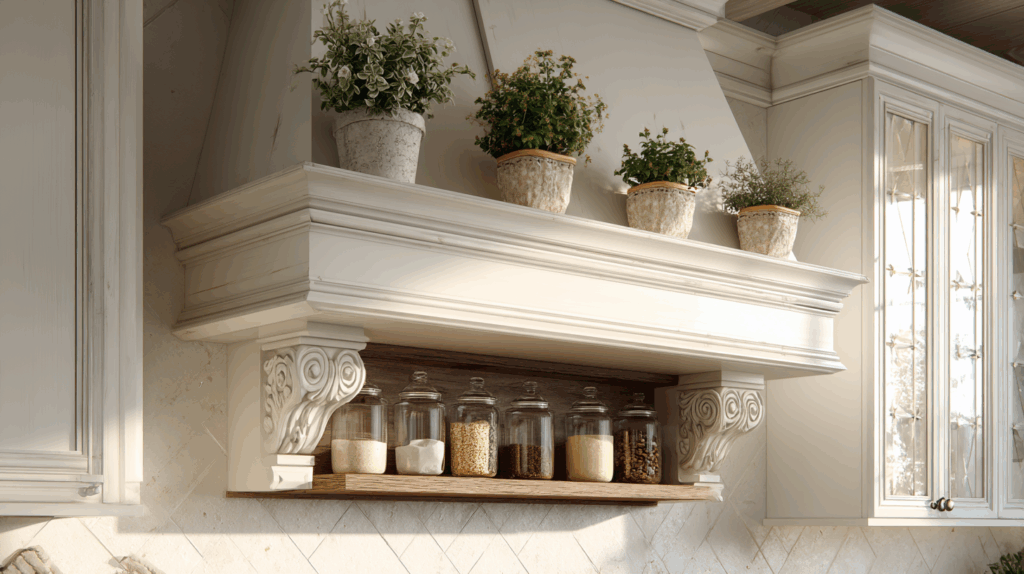 Shelf-Style Hood with Open Corbels