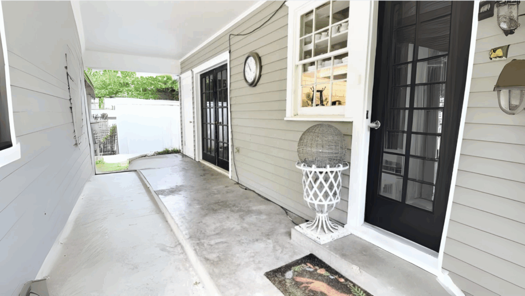 Smooth Concrete porch with Clean Lines