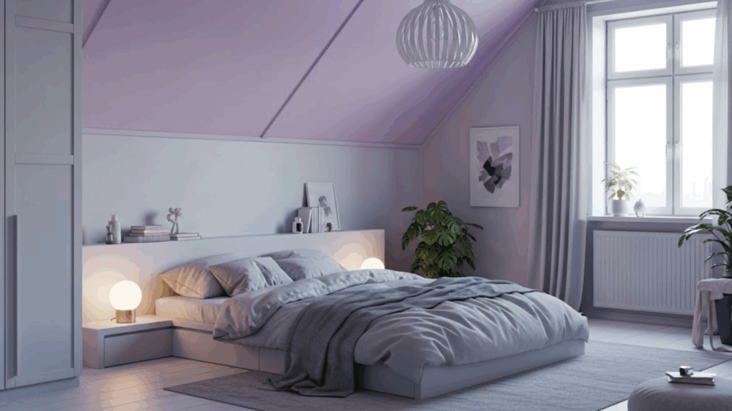 Soft Lilac and Light Gray
