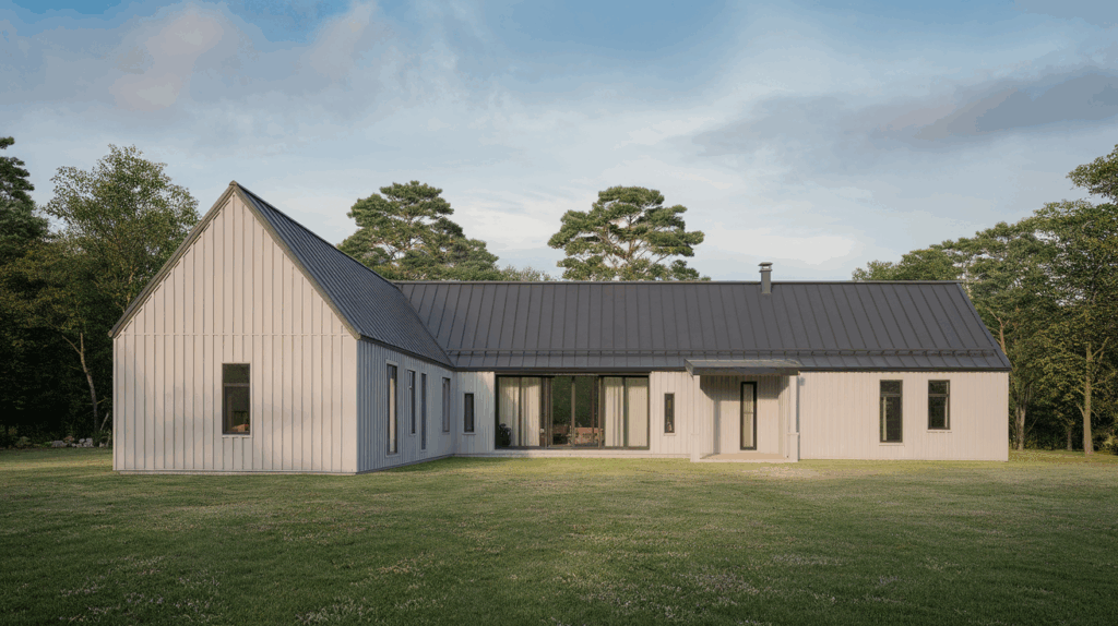 Soft Gray House with Charcoal Roof