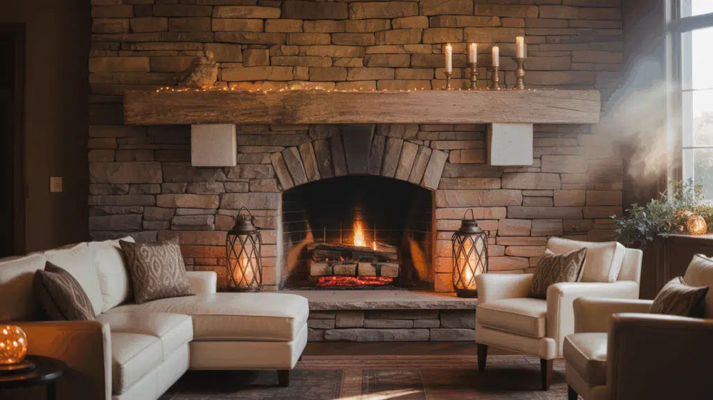 A Powerful Guide to Mastering the Rustic Modern Interior 4 Stone Fireplace Surround