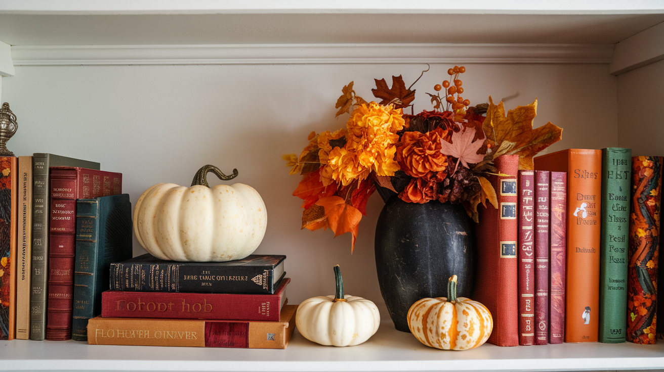 Style a Bookshelf with Fall Touches