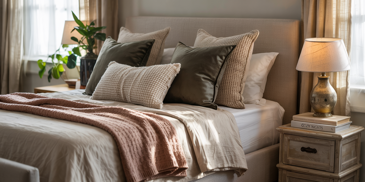 Throw Pillows in Varying Textures
