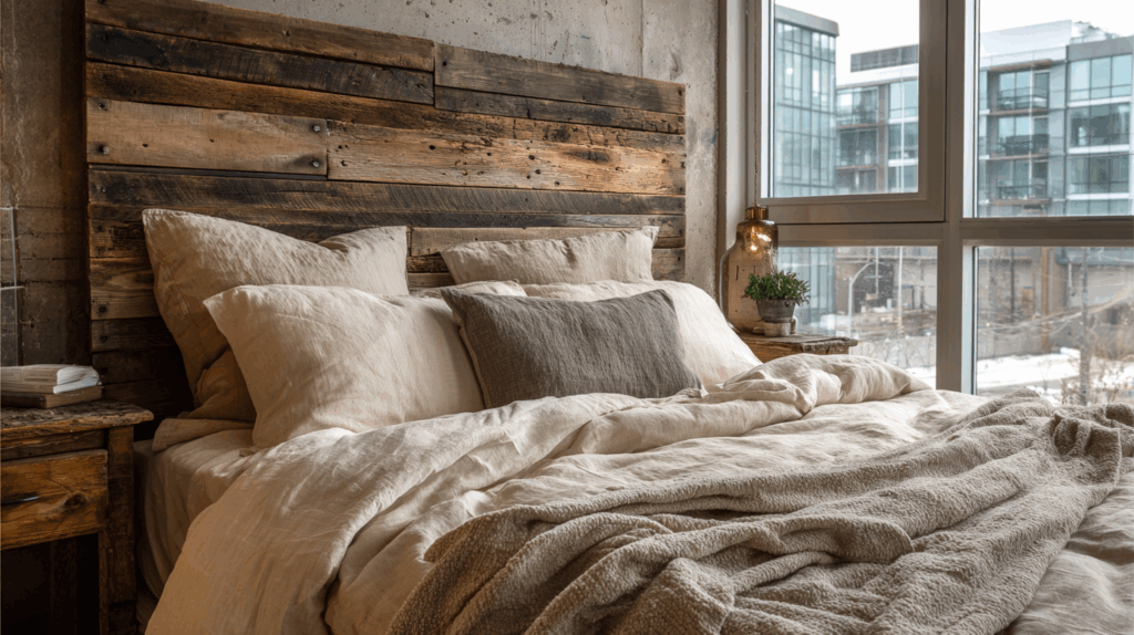 Try a Reclaimed Wood Headboard
