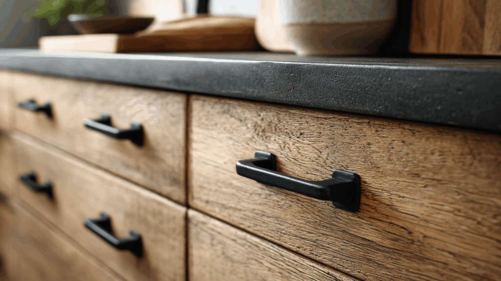 Use Black Hardware on Cabinets